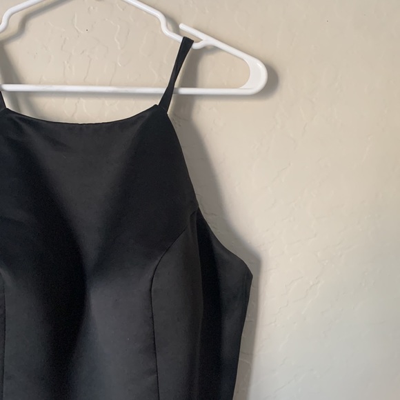 High Neck Black Floor Length Bridesmaids Dress - Picture 2 of 4